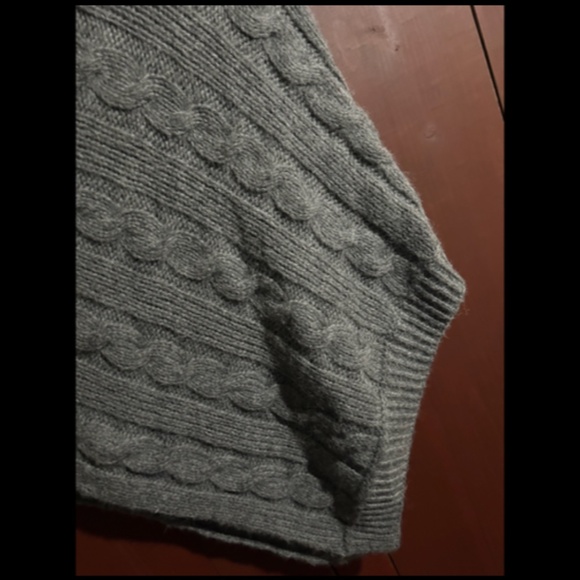 Simply Natural Designs Baby Alpaca Cable Knit Sweater Poncho Grey Size OS - NWT - Picture 13 of 16